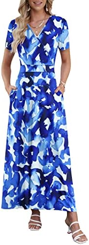 AUSELILY Maxi Dresses for Women Ankle Length Floral Print Beach L...