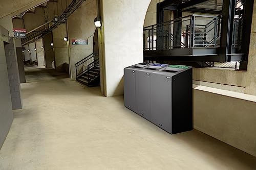 Image of Rubbermaid Commercial Products Configure 1 Stream Paper Trash Can, 33 Gal, Grey Stenni, Indoor for Stadiums /Food Courts /Airports