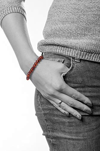 AMBERAGE Natural Baltic Amber Bracelet for Adults (Women/Men) - Hand made From Raw-Unpolished/Certified Baltic Amber Beads(6 Colors)3