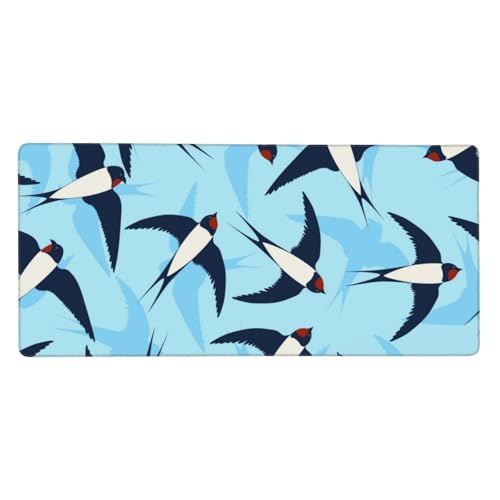 Tapis de souris grand format Hirondelles Volantes 40x90cm avec base caoutchouc antidérapante