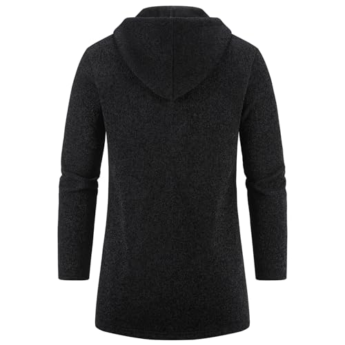 Mylldey Men's Long Cardigan Hoodies Full-zip Fleece Lined Sweaters Knit Regular Fit Casual Sweater Hooded Coat wiht Pocket2
