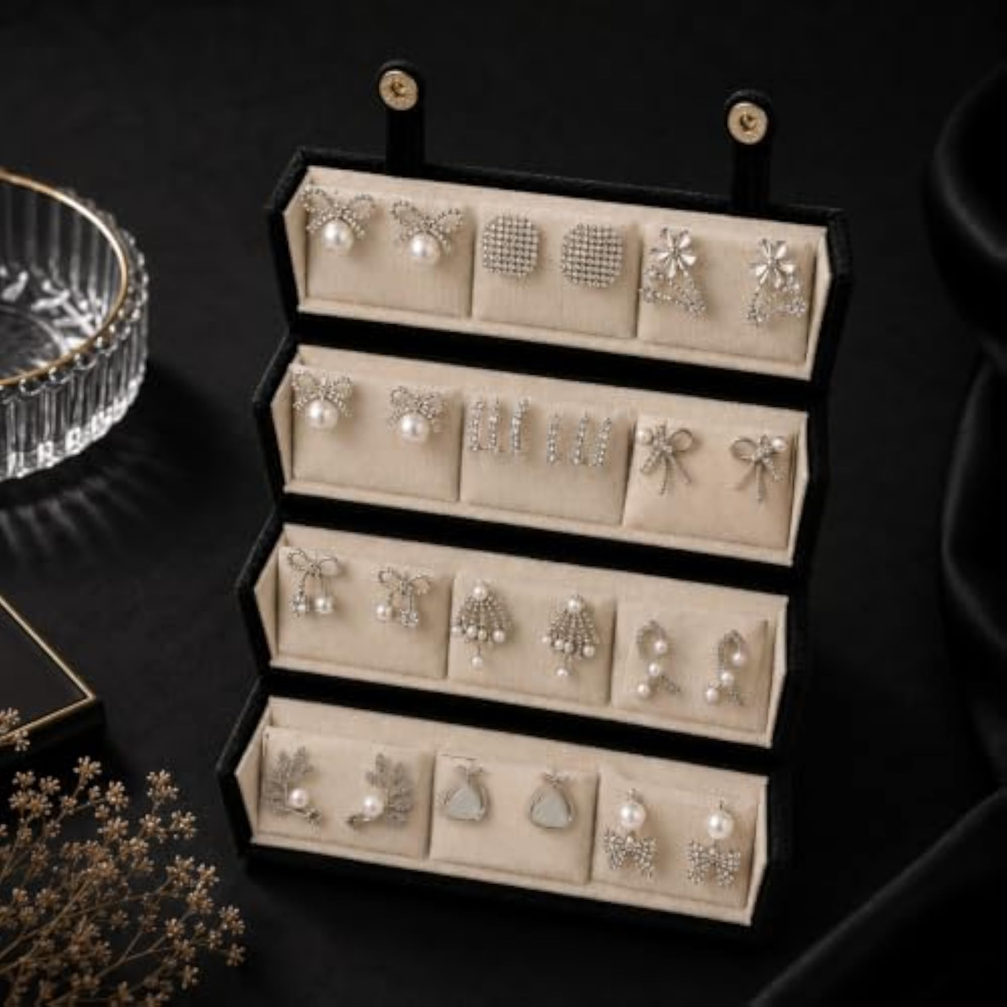 Crystal Stone Pearl & Rhinestone Stud Earring Combo Pack