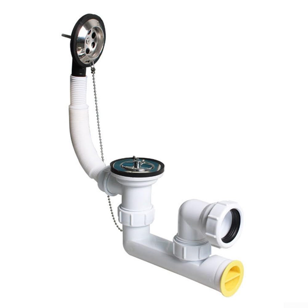 Vidage baignoire 40mm anti-débordement Gdfnmogo en acier inox et PVC robuste