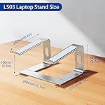BESIGN LS03 Aluminum Laptop Stand, Ergonomic Detachable Computer Stand, Notebook Riser Compatible with Air, Pro, Dell, HP, Lenovo More 10-15.6" Laptops, Silver - Image 4
