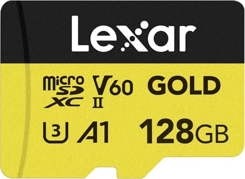 Gold MicroSDXCJ[h UHS-II C10 U3 V60 A1 tHD 4K UHD ǂݍݑx ő280MB/s Ki 10N[J[ۏ T|[g 128GB