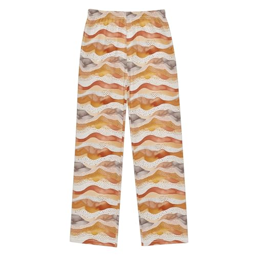 Boho Wave Long Pajama Pants Elastic Waist PJ Bottoms with Pockets S A1131372