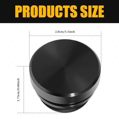 Image of Cigarette Lighter Plug Cover, Eject Button Car Cigarette Lighter, Standard 12 Volt Power Source Aluminum Dustproof Plug Universal Fits Most Vehicles (Black-K3)
