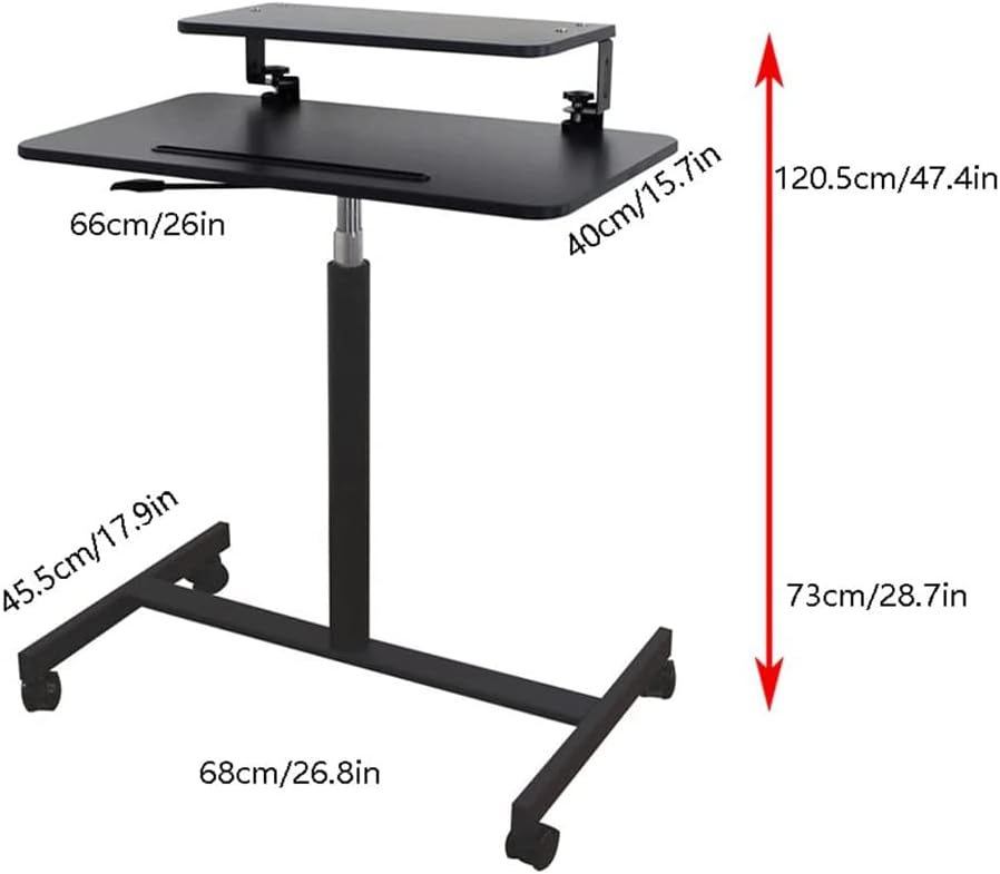 Extendable Rolling Mobility Table Over Bed,Overbed Table - Portable Medical Table with Wheels, Lightweight Design for Bedside and Couch Use, Versatile Computer Desk for Home and He