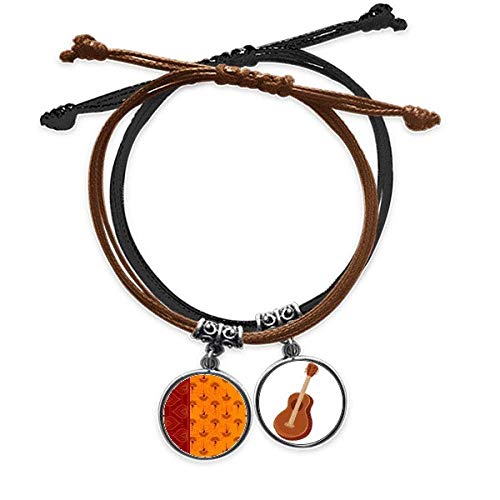Pulsera de cuerda de guitarra naranja con tela de arte colorido DIYthinker