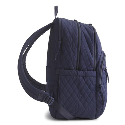 Image of Vera Bradley Women's Premium Cotton Large Bancroft Backpack, Peacoat, One Size