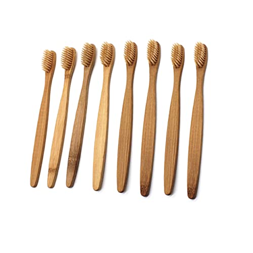 UKCOCO 8 piezas Cepillos de Dientes de Bambú Naturales con Cerdas Suaves Biodegradables Ecológicos para Cuidado Bucal y Encías Sensibles