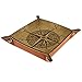 XiangHeFu Vecchia Rosa dei Venti Vintage PU Valet Tray, Contenitore Vassoio per Gioielli, Vassoio portaoggetti in Pelle, può Essere memorizzato Chiavi, monetine, Cellulare