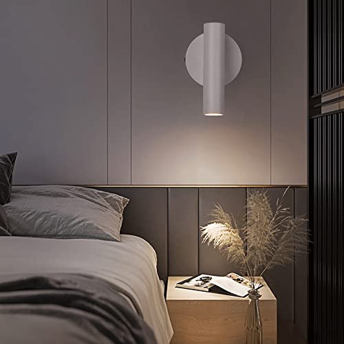 Aplique de pared LED para dormitorio con interruptor y foco de lectura ajustable 3