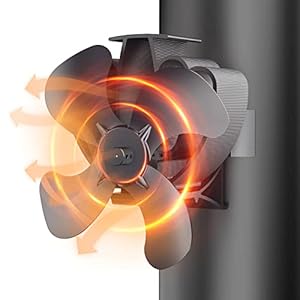 Stove Fan, Log Burner Fan, Magnetic Chimney Fan Silent, 4 Blade Heat Powered Wood Burner Fans for Wood, Fireplace, Log…