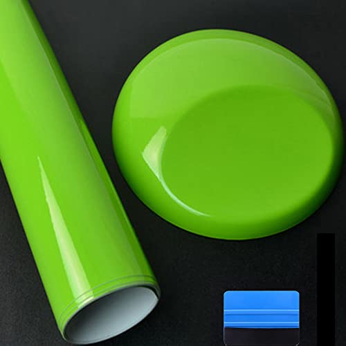 NewL High Gloss Green Vinyl Wrap Self Adhesive Air Release Bubble Outdoor Rated for Automotive Use (30cm x 150cm)