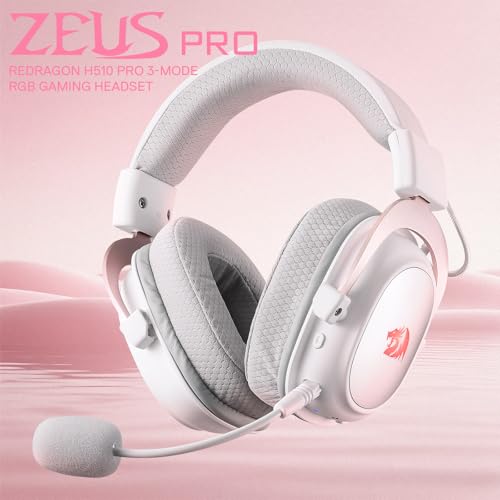 Image of Redragon H510 PRO 3-Mode RGB Gaming Headset - 7.1 Surround Sound - 53MM Audio Drivers in Memory Foam Ear Pads w /Durable Fabric Cover- Multi Platforms Headphone - USB Powered for PC /PS4 /NS