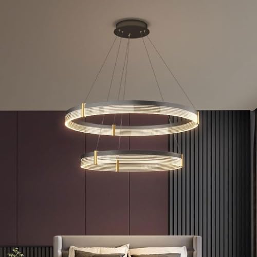 Lustre moderne noir à intensité variable et suspension réglable LWX