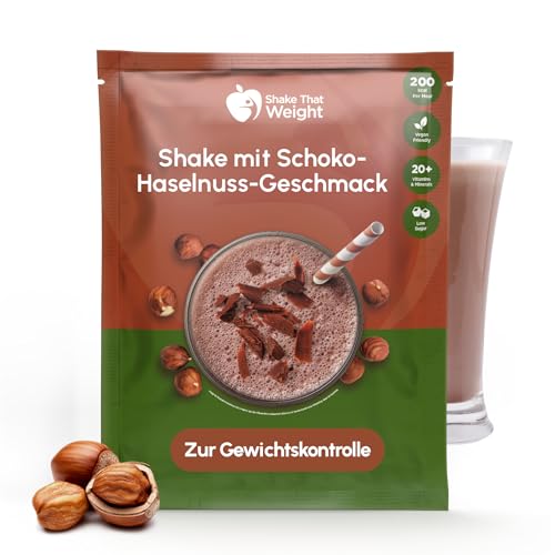 Shake That Weight 10x Diet Shake - Mahlzeitenersatzplan zur Gewichtsreduktion - Sehr kalorienarme Diät - VLCD - Proteinreich, Zuckerarm (Schoko-Haselnuss)