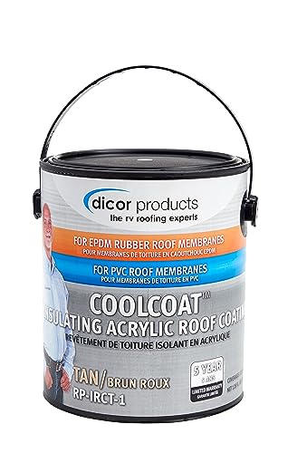 Image of Dicor RP-IRCT-1 CoolCoat Insulating EPDM Roof Coating - Tan, 1 Gallon Can