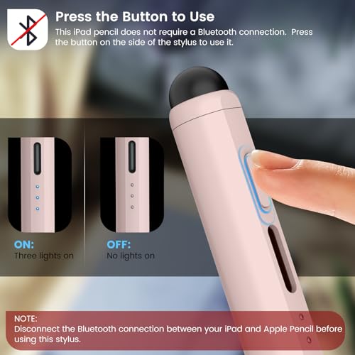 Image of Stylus Pen for iPad, Dual-Tip 13 mins Fast Charge Pencil for Apple, Palm Rejection, Tilt Sensitivity, Compatible w /iPad 6 /7 /8 /9 /10, Pro 11 /12.9in /M4, Air 3 /4 /5 /M2, Mini 5 /6 - Pink