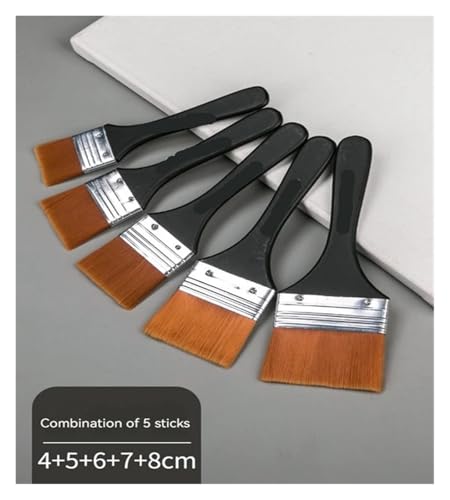 Print Brush 1/2/3/5pcs Memory Nylon Paint Brushes Set For Oil Drawing Watercolor Wooden Painting Brush Tools Art Supplies(4 5 6 7 8cm 5pcs) - Image 2