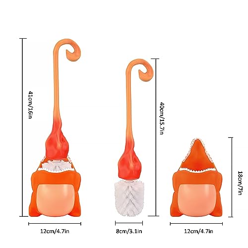Image of Creative Dinosaur Toilet Brush, Toilet Bowl Brush and Holder, Flexible Toilet Bowl Brush Head, Bathroom DinosaurToilet Bowl Brush for Deeply Cleaning,Cute Bathroom Accessories (Orange)