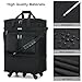 MILADA Expandable Luggage Bags for Travel Foldable Suitcase with Wheels Collapsible Rolling Travel Duffle Bag Lightweight Large Suitcases without Telescoping Handle, Black