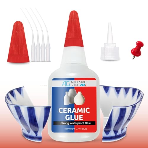 Adhesive Guru Ceramic Glue (0.7 oz) Super Glue for Pottery,
