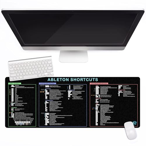 Image of Ableton Shortcuts Mouse Pad - Perfect for Music Producers, Extended XXL Keyboard & Mouse Mat for Studio & DJ Setup, Essential Computer Accessories for Study, Work, and Reference Purposes KMH