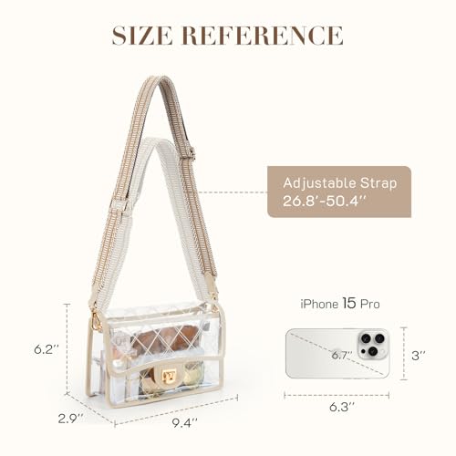 Image of Missnine Clear Bag for Stadium Events Clear Crossbody Purse Stadium Approved Women Transparent Shoulder Bag for Concerts