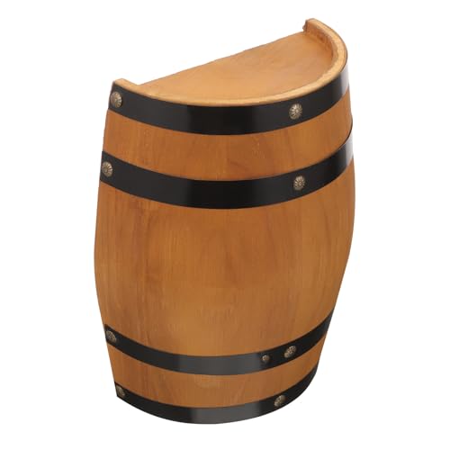 RUNROTOO Decoración de Pared Medio Barril de Vino de Madera de Roble, Adorno Retro para Bar, Diseño Artesanal y Detallado para Ambiente Hogareño