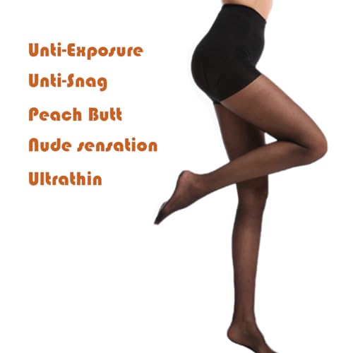 AWAF 3 pairs Women's Sheer Tights - 15D Control Top Pantyhose with Reinforced Toes3