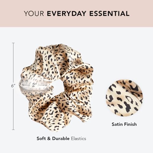 Image of Kitsch Brunch Scrunchies - No Crease Hair Ties for Girls, Scrunchies for Women | Perfect for Daily Wear or Any Occasion | Ideal Gifts for Women - Leopard Print