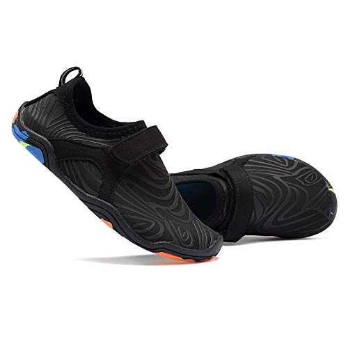 Fanture Girls & Boys Water Shoes Lightweight Comfort Sole Easy Walking Athletic Slip On Aqua Sock(Toddler/Little Kid/Big Kid) U4Jsx002-Black-29 #TOP5