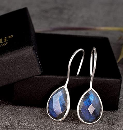 Boucles d'oreilles LABRADORITE argent 925 le cadeau d'anniversaire idéal