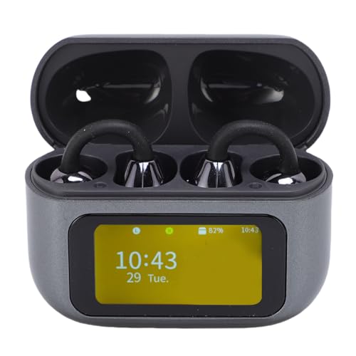 Jectse Auriculares Inalámbricos De Alta Fidelidad 5.49 Auriculares sobre La Oreja con Estuche con Pantalla Táctil LCD, Conectividad Estable - Blanco (Black)