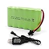 Gecoty® Ni-MH Accupack, 7,2 V, 2400 mAh, oplaadbare AA RC autoaccu, 7,2 V accu met laadkabel, SM stekker voor op afstand…