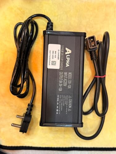 Image of Okinawa Praise pro and Iprase+ Charger | D-Type 2 pin Connector | 06+10 Month Warranty | 72V Input and Output 84V 10A Lithium Battery Charger