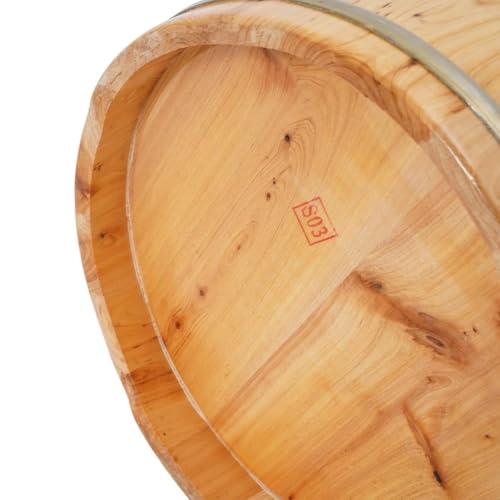 Cubeta de baño para pies de madera con tapa y taburete miniatura 4