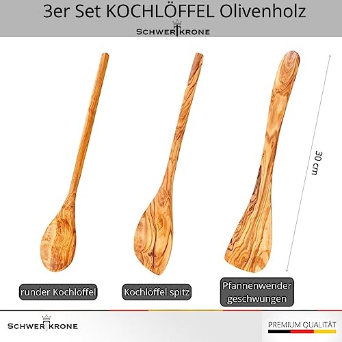 Kochlöffel Set aus Olivenholz von Schwertkrone