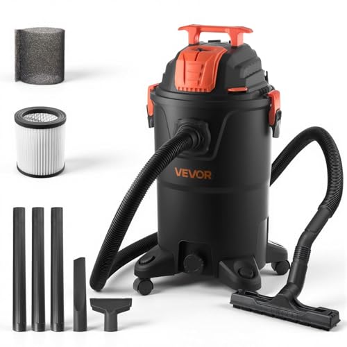 Image of VEVOR Shop Vac, 8 Gallon Wet Dry Shop Vacuum, 4.5 Peak HP Portable with One-Button Self-Cleaning, Dual-Filter, 900W Input Power, 1.25in x 7ft Hose, 9.8ft Cord for Jobsite, Workshop, Garage, Home