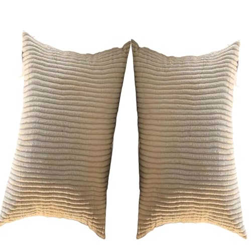 コーデュロイ柔軟装飾方形長方形抱き枕カバー60 x 60 50 x 70 80 x 80 cmクッション枕カバー、ソファーソファベッドチェアインテリア(E18,2pcs 50x70cm)