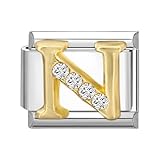 papasgix Italian Style Charms Bracelet Italien Lettres A-Z Italian Charm Bracelet Charms E...