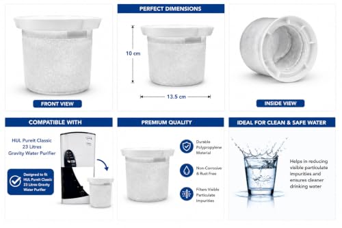 Image of Happy Home Top Mesh Filter Compatible With HUL Pureit Classic 23 Litres Gravity Water Purifier, Durable Polypropylene, Easy Fit and Use, Non-Corrosive Protection