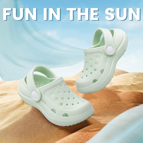 Image of vibdiv Boys Girls Clogs Kids Garden Shoes Unisex Child Cartoon Slides Sandals Beach Slipper Indoor Outdoor(Toddler /Little Kids /Big Kids)
