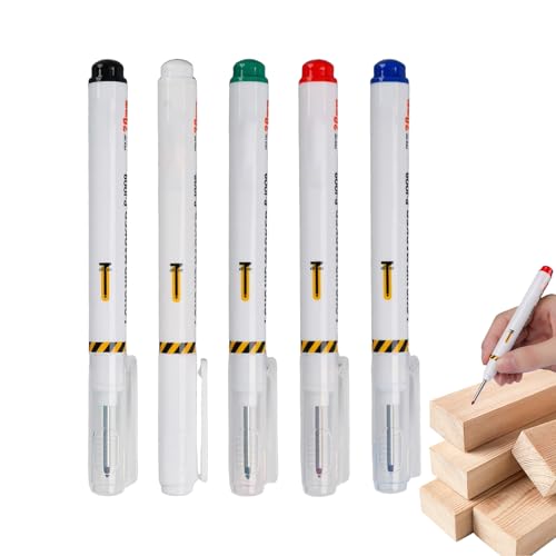 Rotuladores de punta larga genéricos, marcadores de acceso profundo de secado rápido de 20 mm – 5 impermeables de cabeza larga para agujeros profundos para constructores, construcción, sala