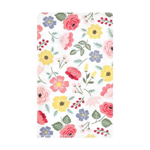 Image of Hudson Baby Unisex Baby Cotton Poly Flannel Burp Cloths, Modern Botanical 10 Pack, One Size