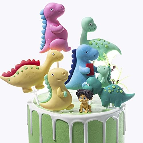 Miniatura 4 de 7 decoraciones para tartas de dinosaurio, fiesta temática de dinosaurios, decoración de cupcakes de animales de dibujos animados, suministros de