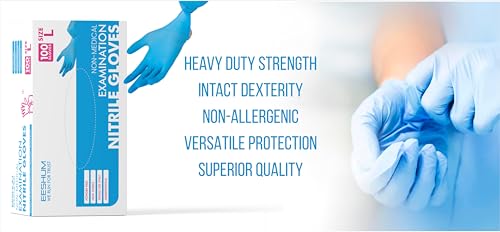 Image of Nitrile Gloves, 4mil-100 Count, Gloves Disposable Latex Free, Disposable Gloves for Household, Food safe (10 Box L)