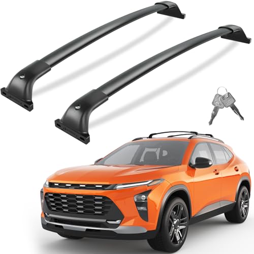 Image of Tuyoung 300lbs All Aluminum Roof Rack Cross Bars Compatible with Chevy Trax 2023-2026 2RS ACTIV LT Chevrolet, Lockable Heavy Duty Roof Rails Crossbars Luggage Cargo Carrier Rooftop Accessories